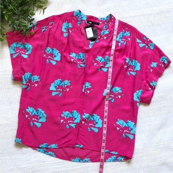 NWT Maje Clowers Floral Print Button down Blouse - Picture 5 of 7
